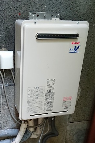 大阪府大阪市中央区 S様 リンナイ給湯器 RUJ-V1611W(A) 16号高温水供給式給湯器 交換工事 交換後