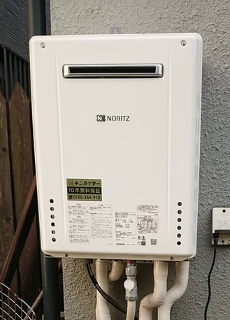 東京都練馬区 S様 ノーリツ給湯器 GT-2060SAWX BL 20号オート追焚付給湯器 交換工事 交換後