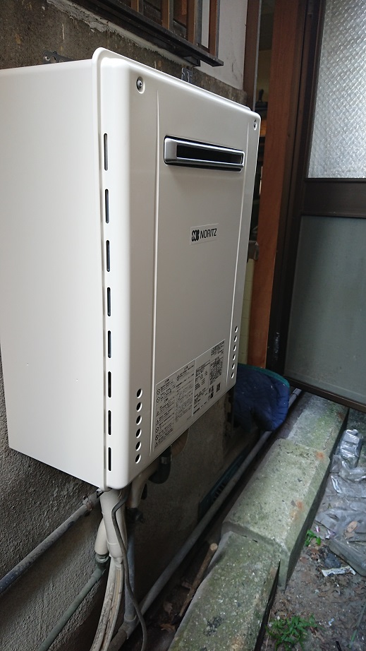 大阪府堺市西区 Ｋ様 ノーリツ給湯器 GT-1660SAWX-1 BL 16号オート追焚付給湯器 交換工事 交換後