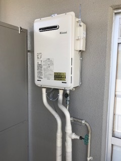 大阪府摂津市 M様 リンナイ給湯機 RUX-A1616W-E 16号オートストップ給湯専用給湯器 交換工事 交換後