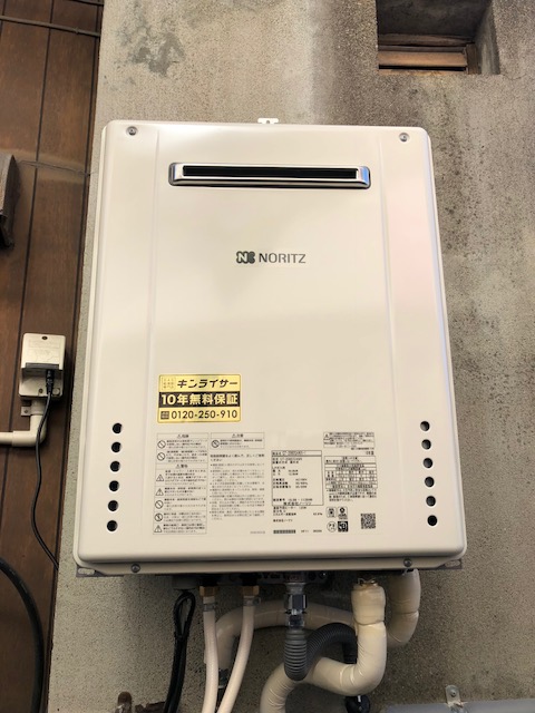 大阪府岸和田市 Ｋ様 ノーリツ給湯器 GT-2060SAWX-1 BL（LPG） 20号オート追焚付給湯器 交換工事 交換後