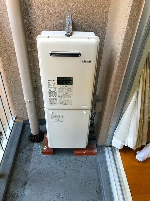 大阪府枚方市 M様 リンナイ給湯器 RUX-A1616W-E 16号オートストップ給湯専用給湯器 交換工事 交換後