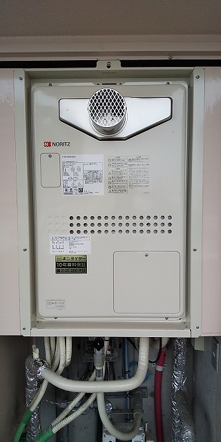 大阪府大阪市城東区 Ｙ様 ノーリツ給湯器 GTH-2444SAWX3H-T-1 BL 24号オート給湯暖房給湯器 交換工事 交換後