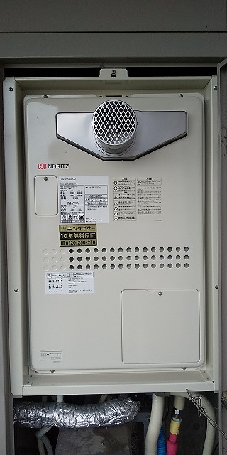 大阪府茨木市 Ｋ様 都市ガス ノーリツ給湯器 GTH-2444SAWX3H-T-1 BL 24号オート給湯暖房給湯器 交換工事 交換後