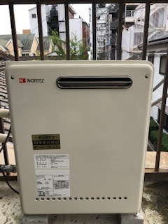 大阪府堺市堺区 Ｓ様 都市ガス ノーリツ給湯器 GQ-2037RX 2０号オートストップ給湯専用給湯器 交換工事 交換後